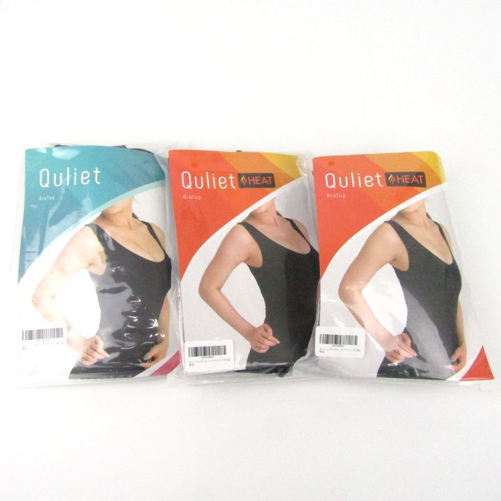 キュリエット ブラトップ 3点セット ヒート 着圧 タンクトップ インナーウエア まとめて レディース Quliet
