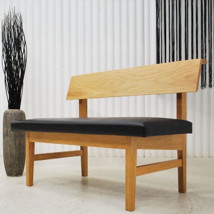 【アウトレット】【現品限り】一部送料無料　大特価 未使用 オーク材 肘なし 背付きソファー 落ち着きのあるモダンデザイン 風情のある佇まい①  230520-レイキ2p-1