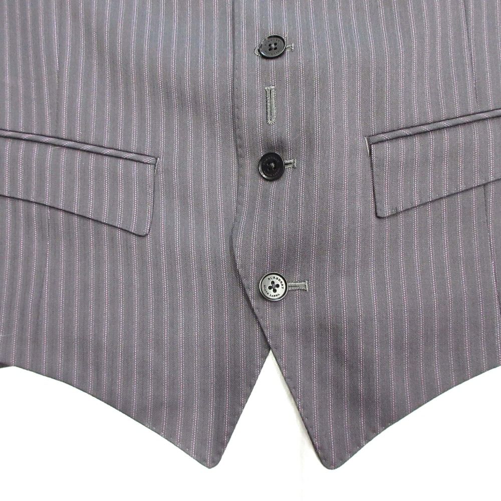 BURBERRY BLACK LABEL バーバリーブラックレーベル 3ピース スーツ ジャケット パンツ ベスト ジレ スラックス ピンク グレー メンズ 古着 KANDAIZUMI_COM