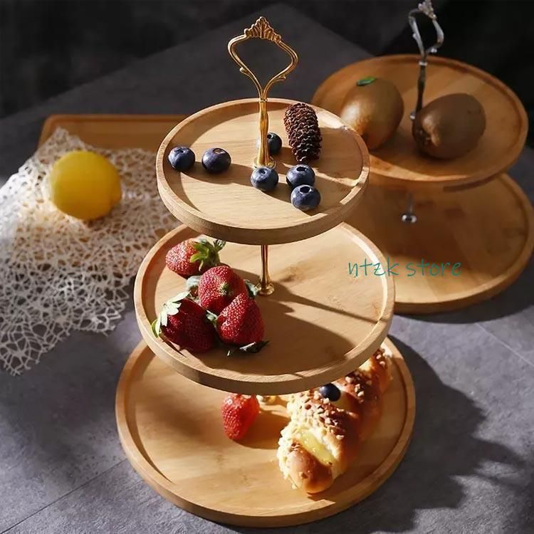 3段ケーキスタンド ケーキスタンド 3段 木製 おしゃれ ケーキプレート デザートプレート ケーキ台 結婚式 パーティー ア