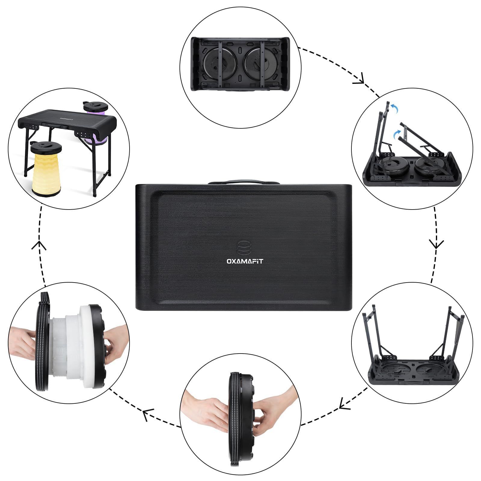数量限定】OXAMAFIT室内外携帯式折り畳みテーブル折り畳み式スツール ...
