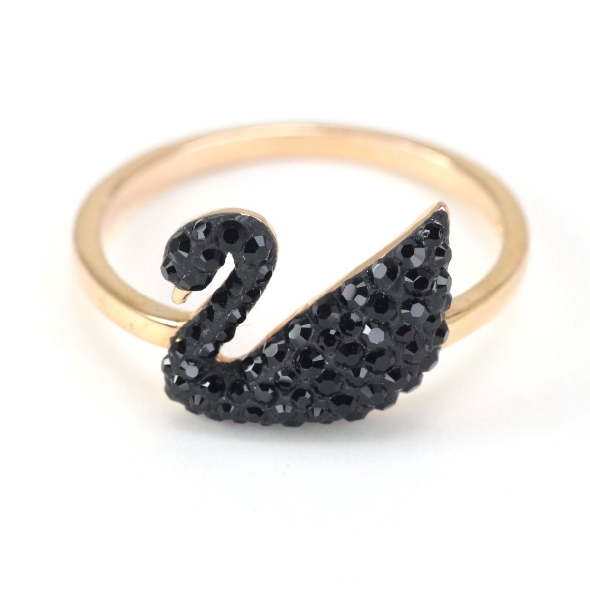 $$ SWAROVSKI スワロフスキー Iconic Swan リング 指輪 14号 5358024 ブラック