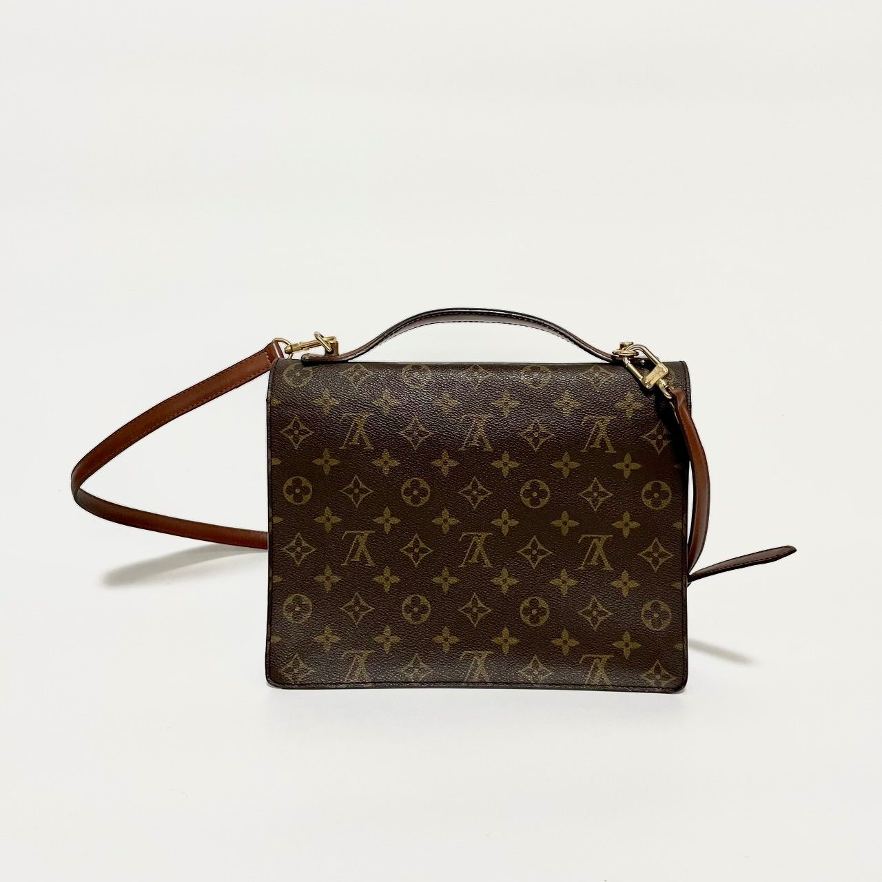 ハロウィンセール！ルイヴィトン LOUIS VUITTON ルイ ヴィトン 2way バッグ モンソー 28 ブラウン ゴールド モノグラム  M51185 ショルダーバッグ 極美品 - メルカリ