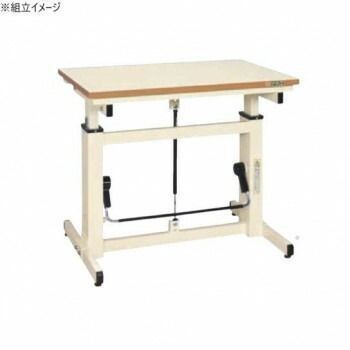 サカエ ガスバネ式昇降作業台 メラミン天板 900×600×730mm GUD-096