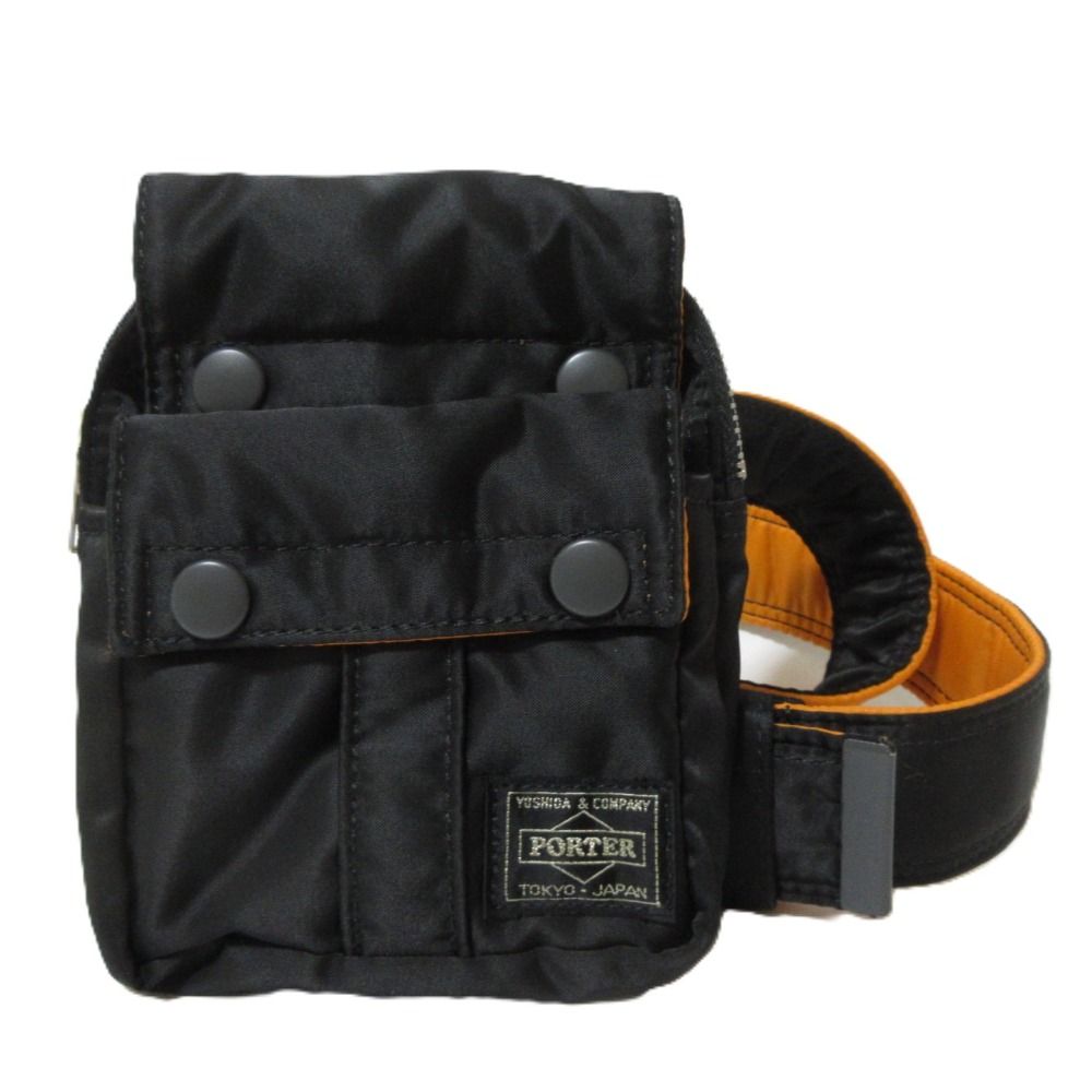 美品□PORTER/吉田(ポーター) ウエストポーチ 黒 化学繊維 かばん