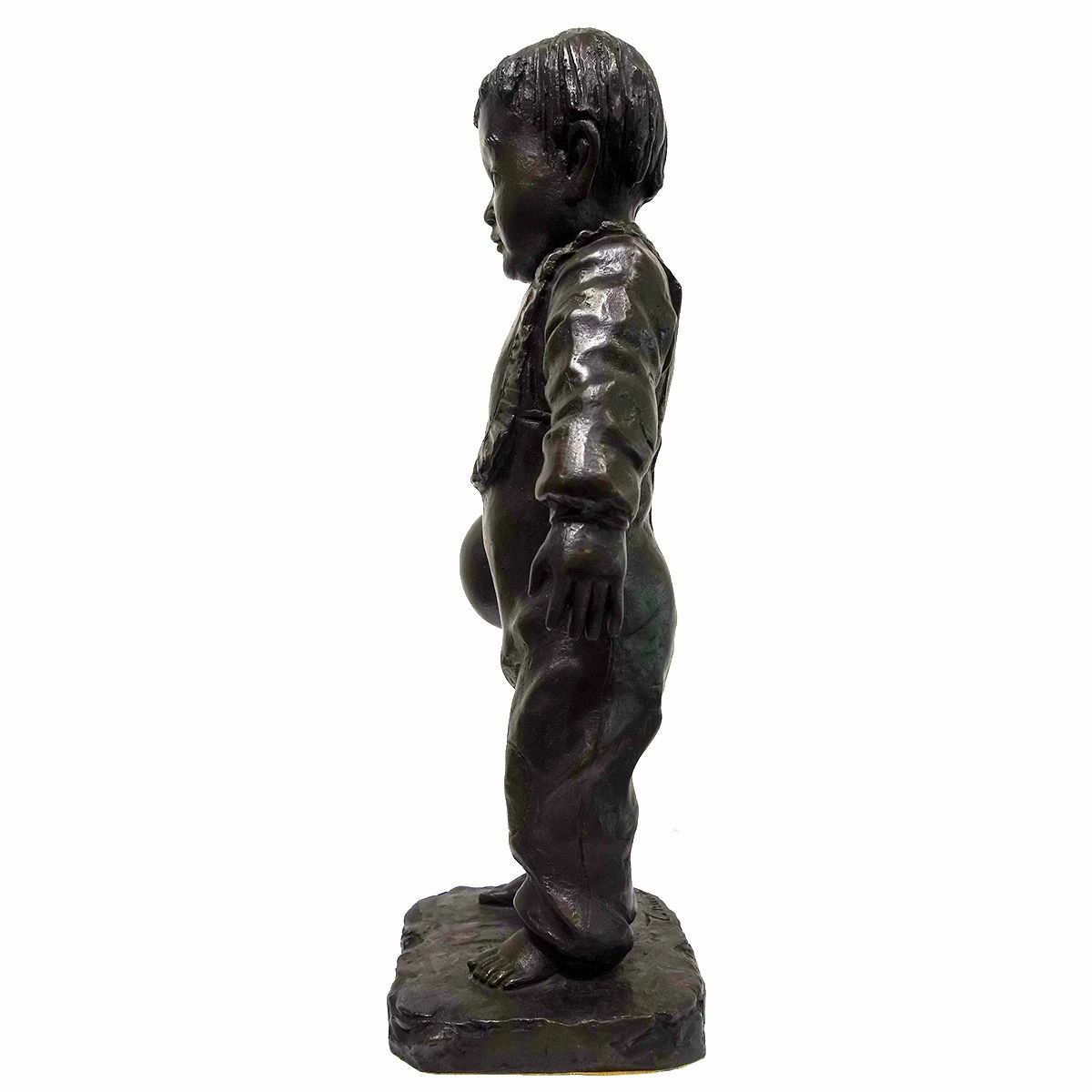 子供彫刻 ブロンズ？真鍮？ブドウ付き 約35cm