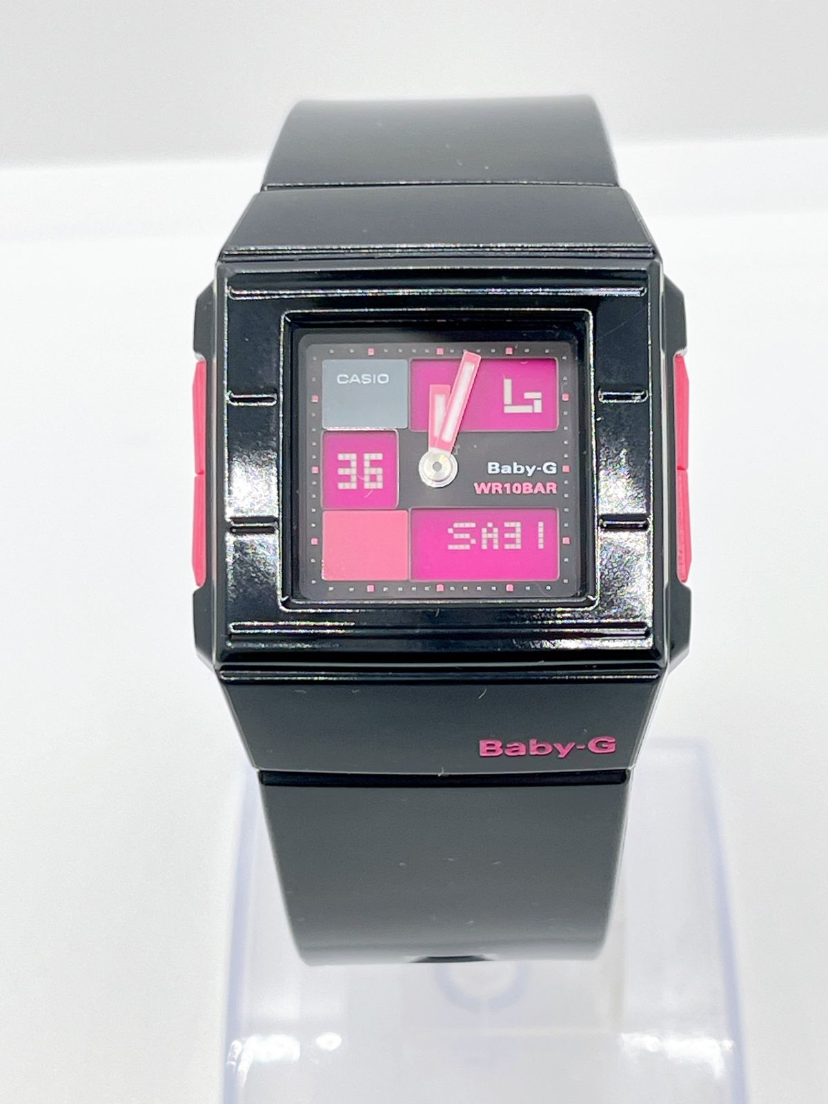 CASIO|カシオ BABY-G|ベビージー BGA200 クォーツ腕時計 ブラック ピンク スクエア YY161