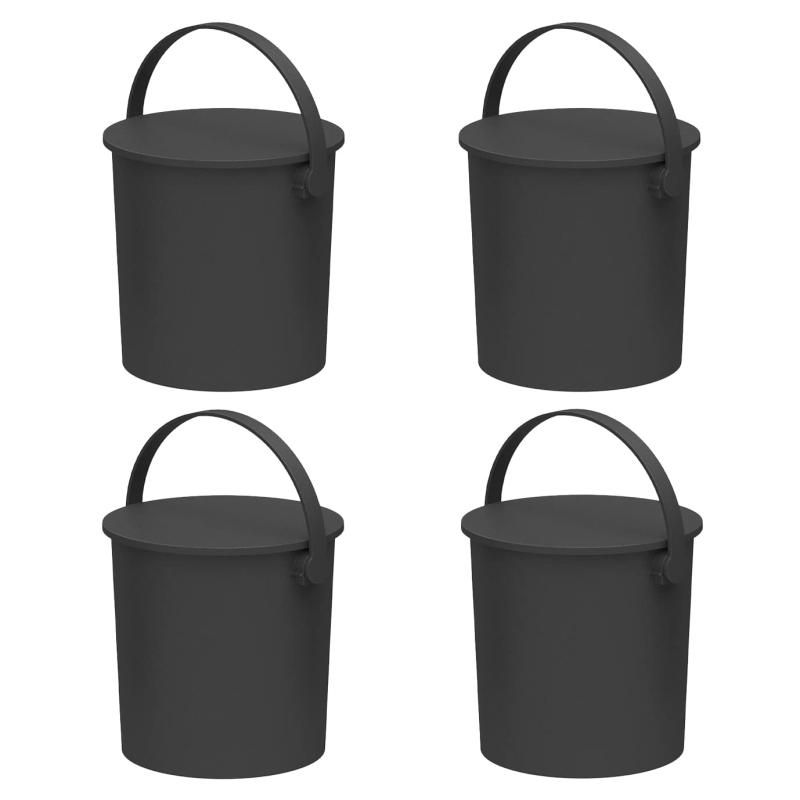 JEJアステージ JEJ Astage フタ付きバケツ フェルマー ブラック 15L インテリア雑貨 おもちゃ収納 アウトドア 耐荷重150kg 幅31×奥行30.5×高さ30.3cm 4個
