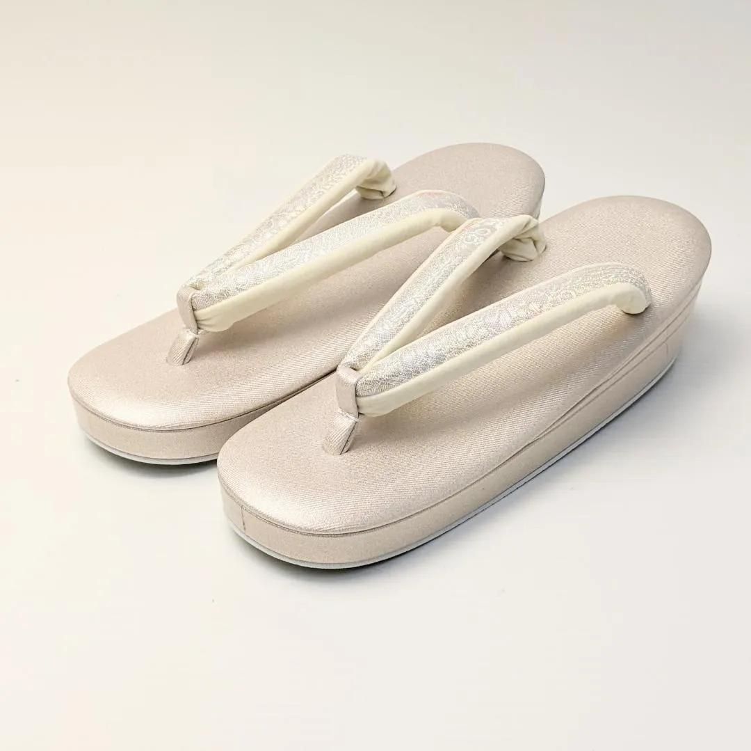 紗織 ブランド 草履 バッグ セット 帯地 シルバー フォーマル Lサイズ H4