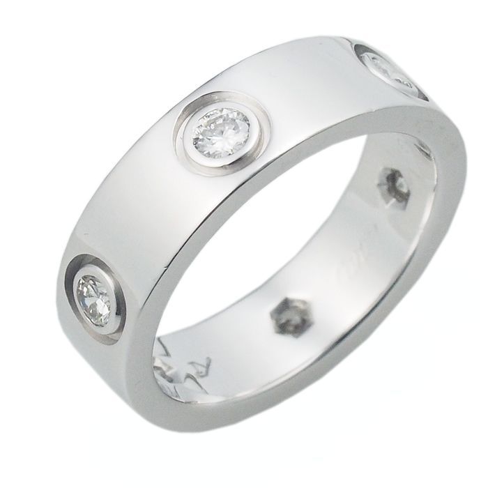 カルティエ Cartier フルダイヤモンド ラブ リング 50 K18WG 仕上済