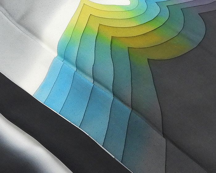 訪問着 正絹 染色作家 斉藤三才作 訪問着 リサイクル 着物 b0274