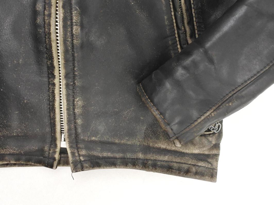 SCHOTT ショット 本革 レザー ライナー付き シングル ライダース ジャケット size32|黒 ◎レディース