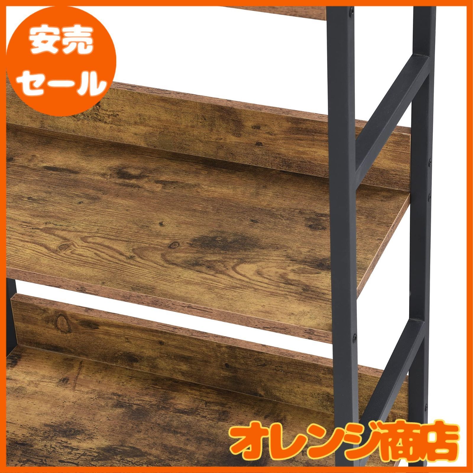 XINYF オープンシェルフ ラック 4段 幅60奥行30高さ135cm (L-4段-茶色