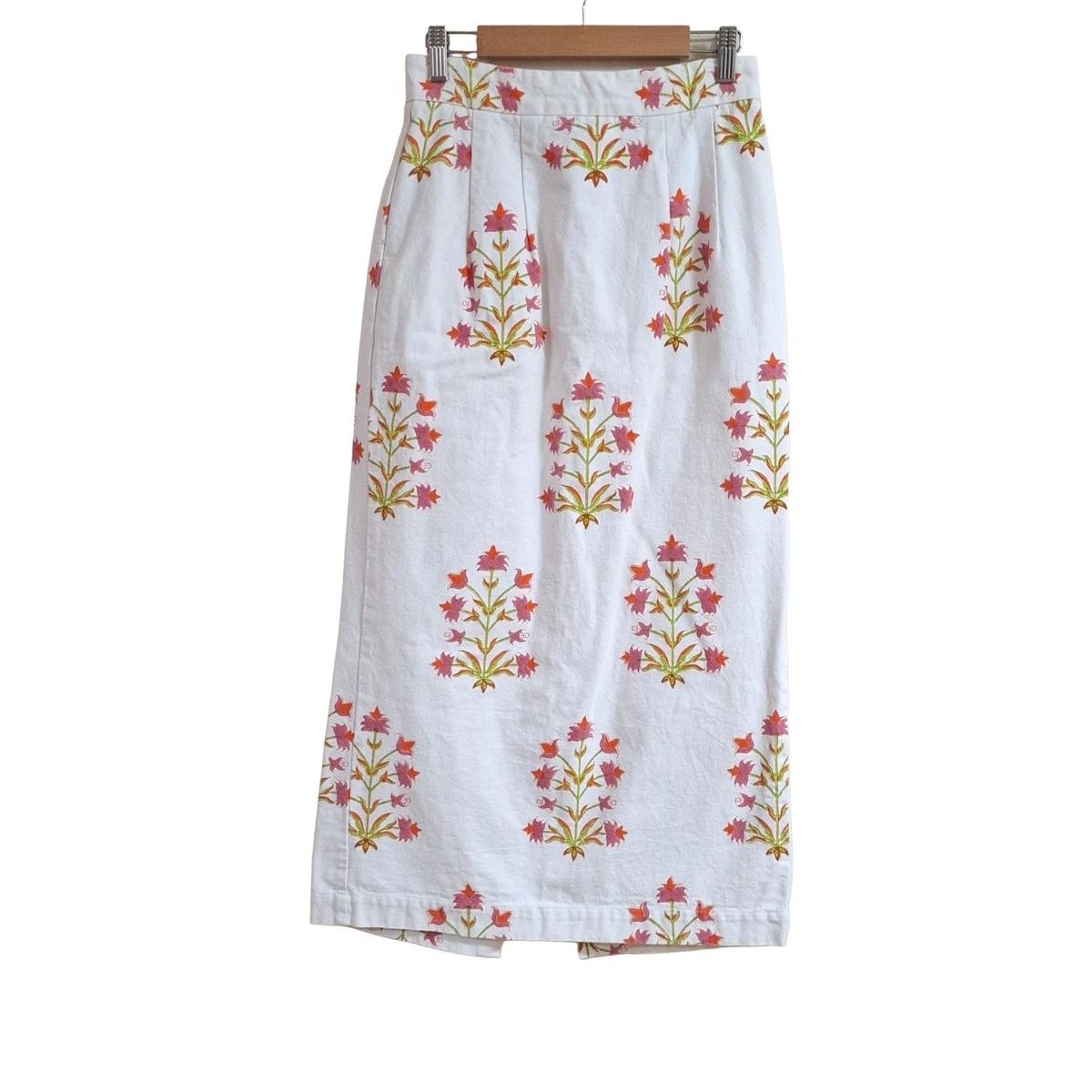 SZ Blockprints エスゼットブロックプリント ロングスカート サイズS レディース - アイボリー×ピンク×マルチ 花柄