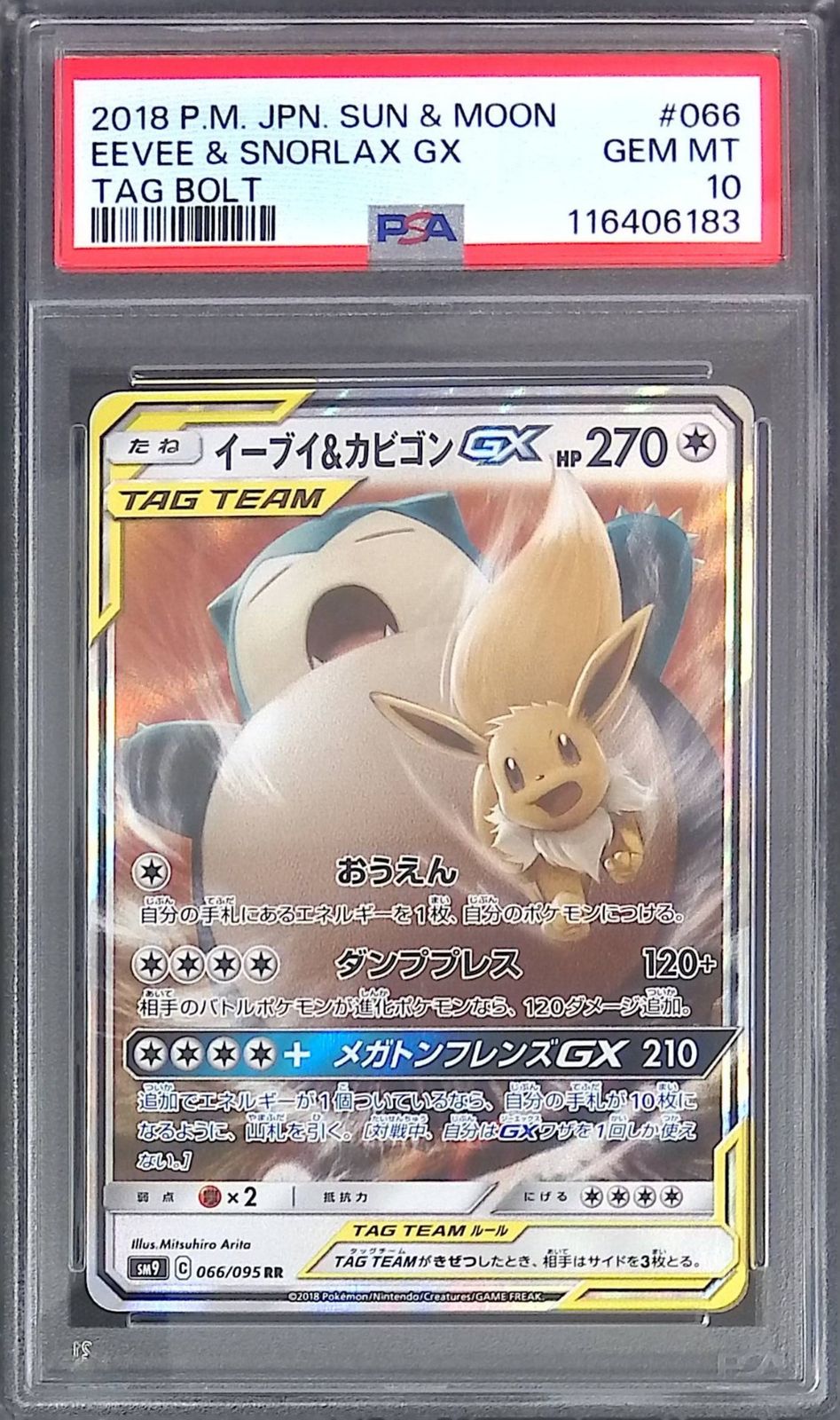 066/095/SM9/B/RR イーブイ&カビゴンGX PSA10 116406183