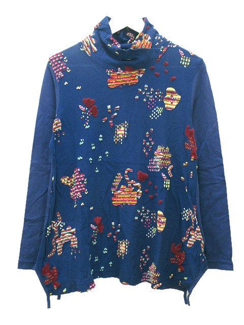 美品 慈雨 ジウ 総柄 変形 ジャガード カットソー 長袖 センソユニコ 40 美品 慈雨 ジウ 総柄 変形 ジャガード カットソー 長袖