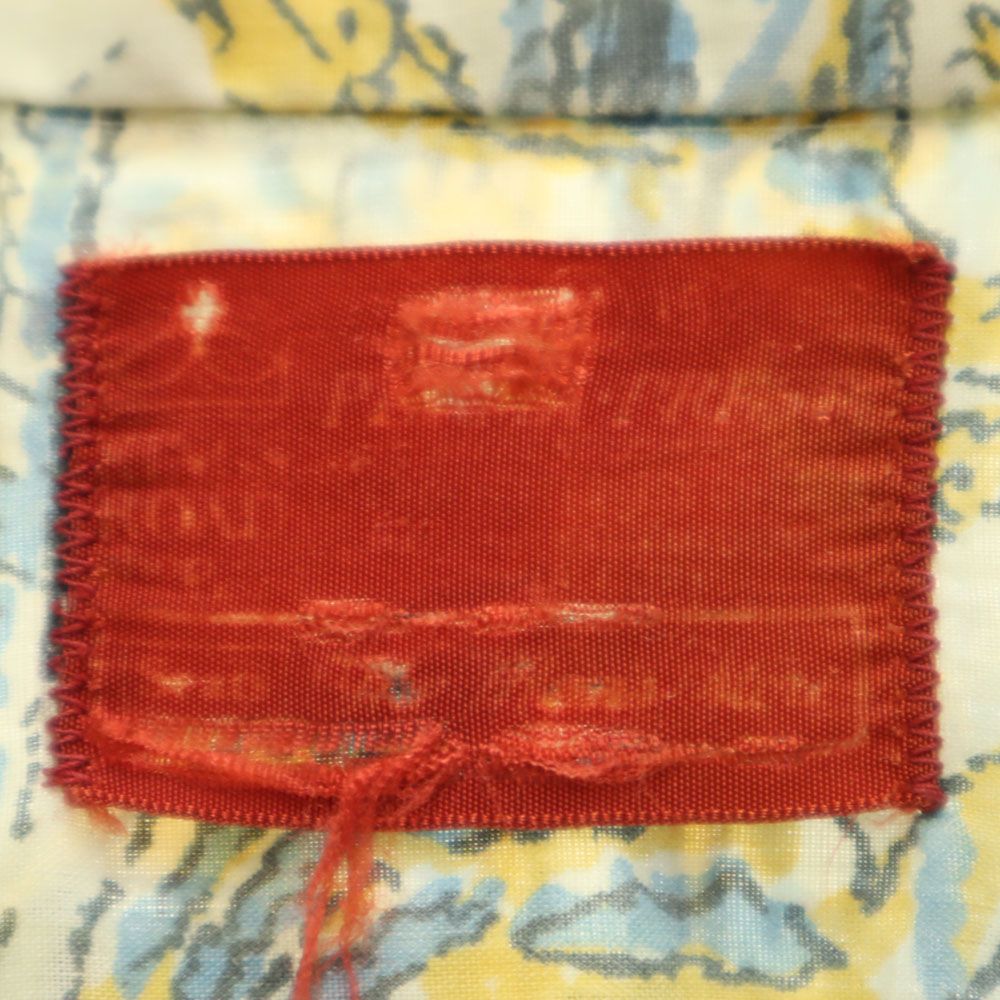 シアーズ 70s アニマル柄 長袖 シャツ M アイボリー系 Sears オールド