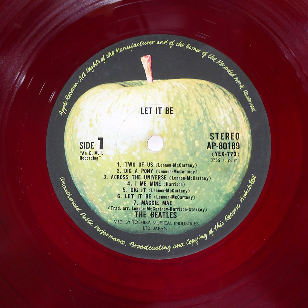 帯付き 国内盤 ビートルズ/レットイットビー/APPLE AP80189 LP