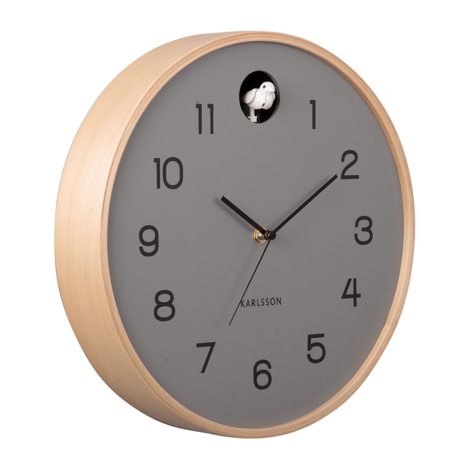 Karlsson カールソン 鳩時計 Natural Cuckoo 直径31cm グレー 掛時計 掛け時計 ウォールクロック 64xKA5886GY