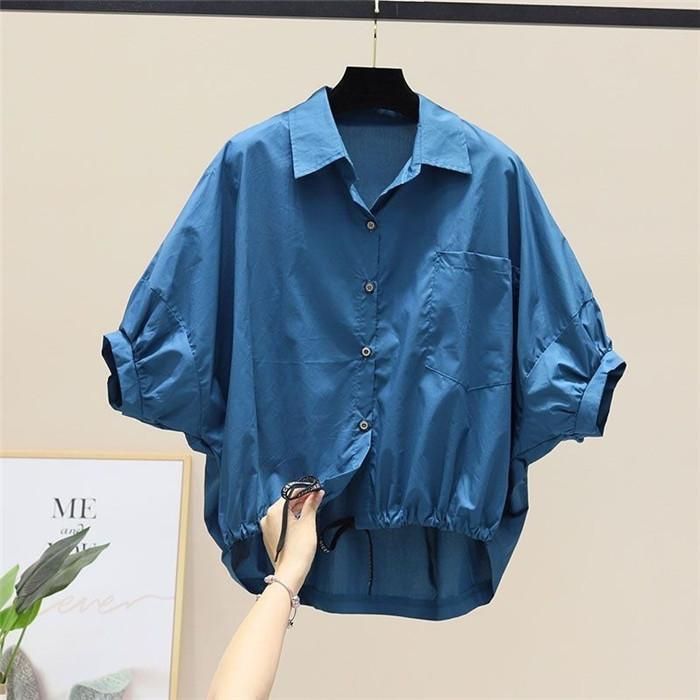 ブラウス シャツ レディース バルーンスリーブ 半袖 ゆったり エレガント  オシャレ オフィス きれいめ ス 夏物 無地 きれい ブラウス レディース バルーンスリーブ シャツ 半袖 ゆったり