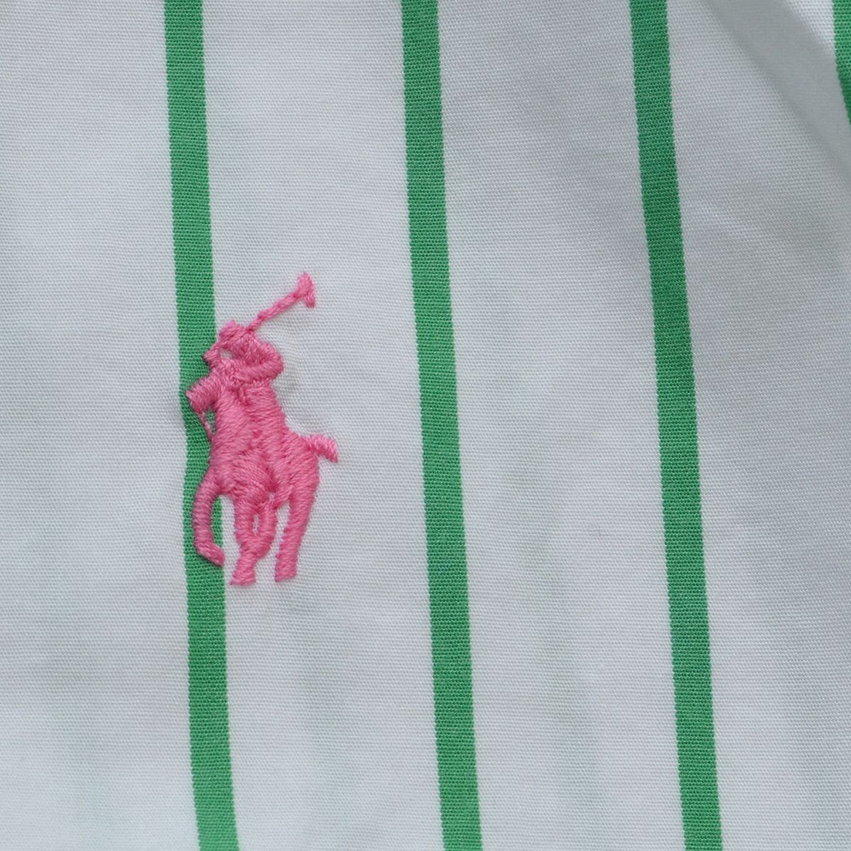 美品 ラルフローレン ストライプ柄ボタンダウンシャツ ポニー刺繍 ピンク POLO RALPH LAUREN（シャツ/ブラウス(長袖/七分)）のフリマ
