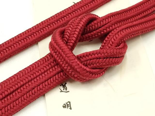 平和屋着物● 上 有職組紐道明 帯締め 冠組 真紅色 宮内庁御用 国立博物館御用 東京芸術大学御用 AABB3714ay