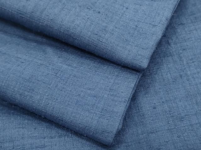 平和屋着物○上質な紬 色無地 深縹色 やまと誂製 正絹 逸品