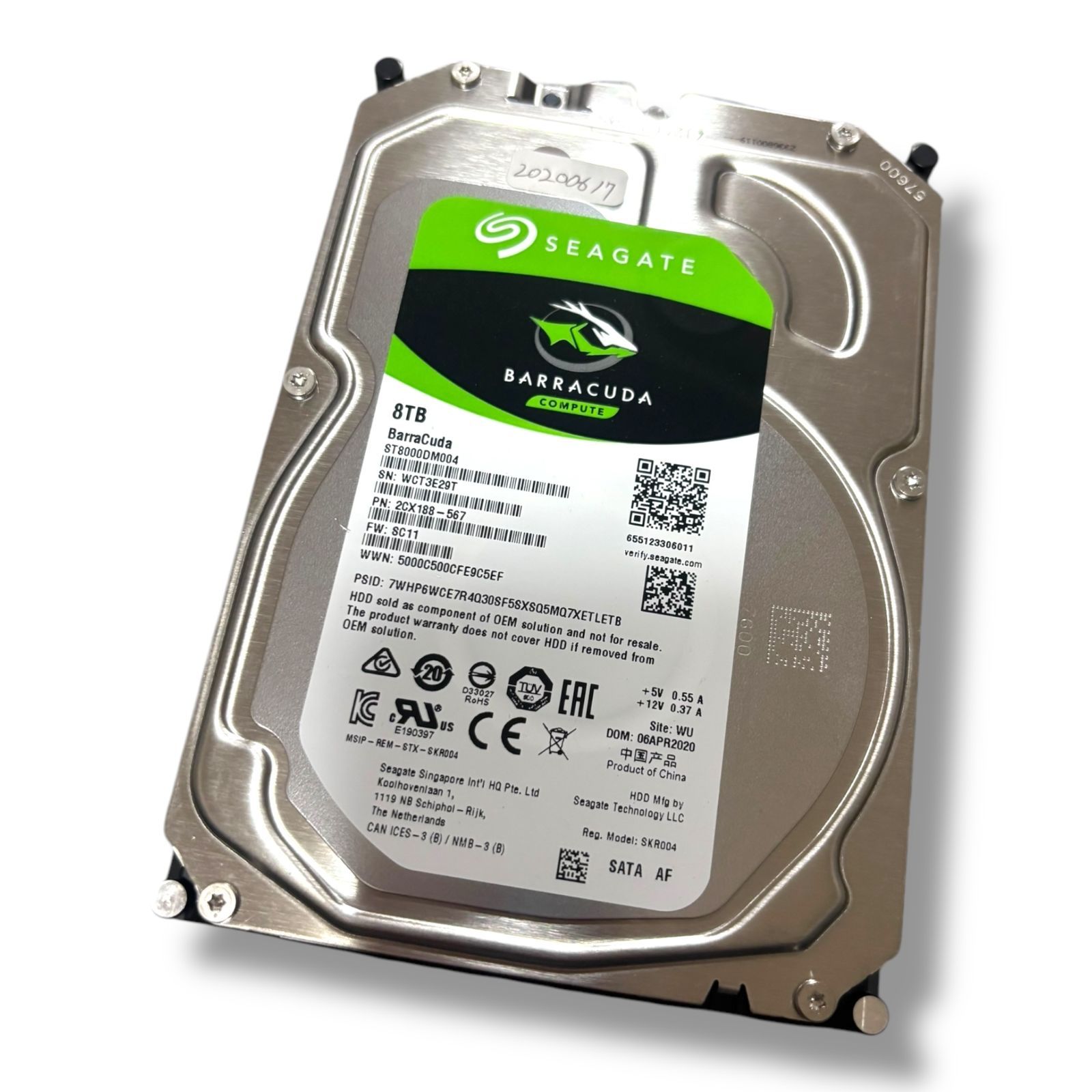 Seagate HDD ST8000DM004 8TB 中古③ Seagate BarraCuda ST8000DM004