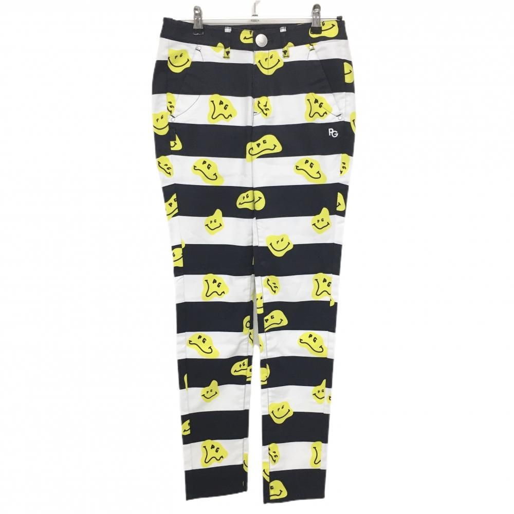 【新品】パーリーゲイツ パンツ 白×ネイビー ボーダー TOKE NICO ニコちゃん レディース 1(M) ゴルフウェア PEARLY GATES