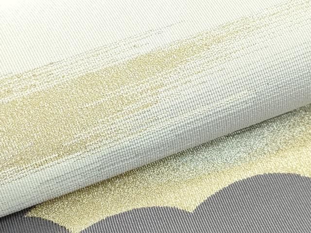 平和屋着物□極上 名門 浅田綴 八寸名古屋帯 色分雲 金糸 保証書付き