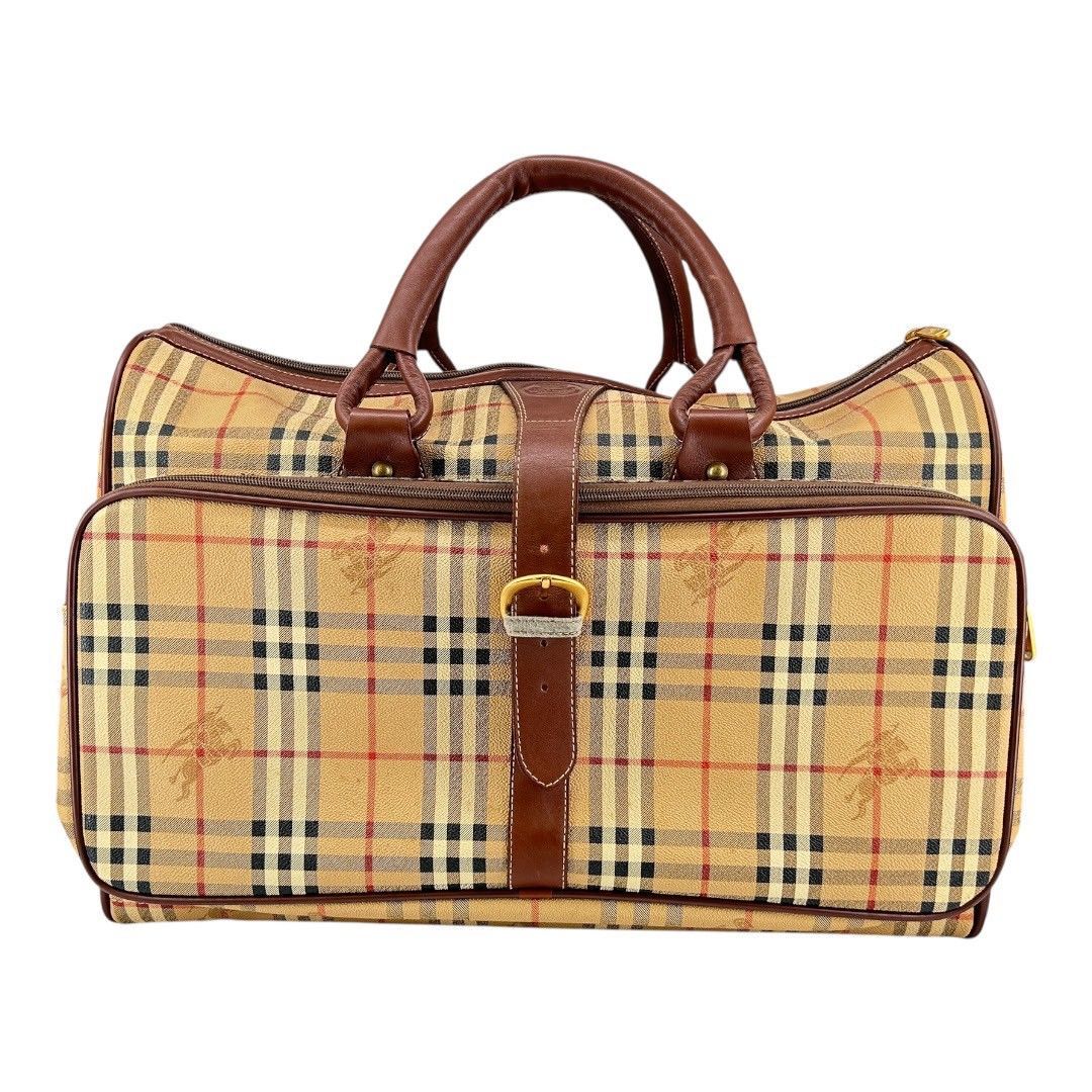 バーバリー ボストンバッグ ホースロゴ シャドーホース ノヴァチェック