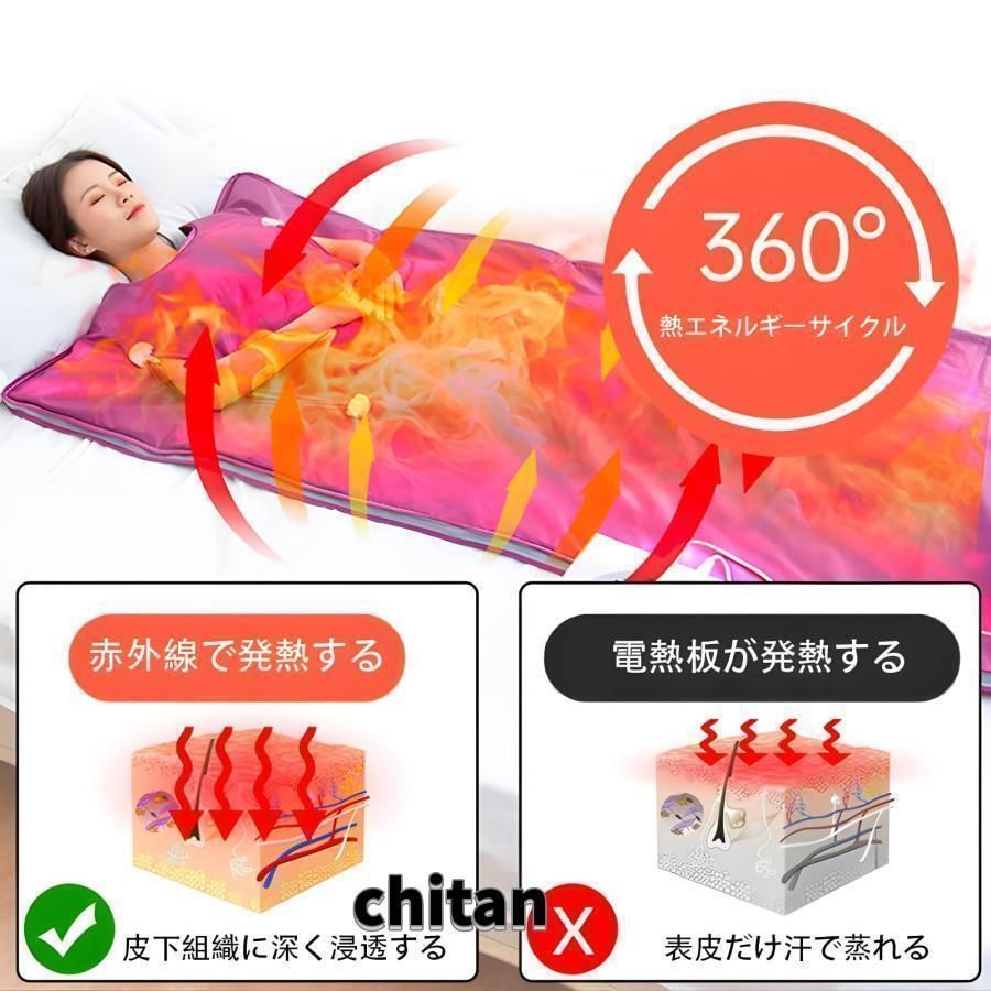 遠赤外線ヒートマット 発汗ラップ 自宅サウナ 一人用 遠赤外線
