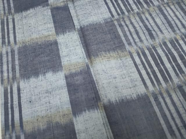 平和屋着物▽上質な紬 単衣 縞 正絹 逸品 CAAV3720dy （平和屋着物  