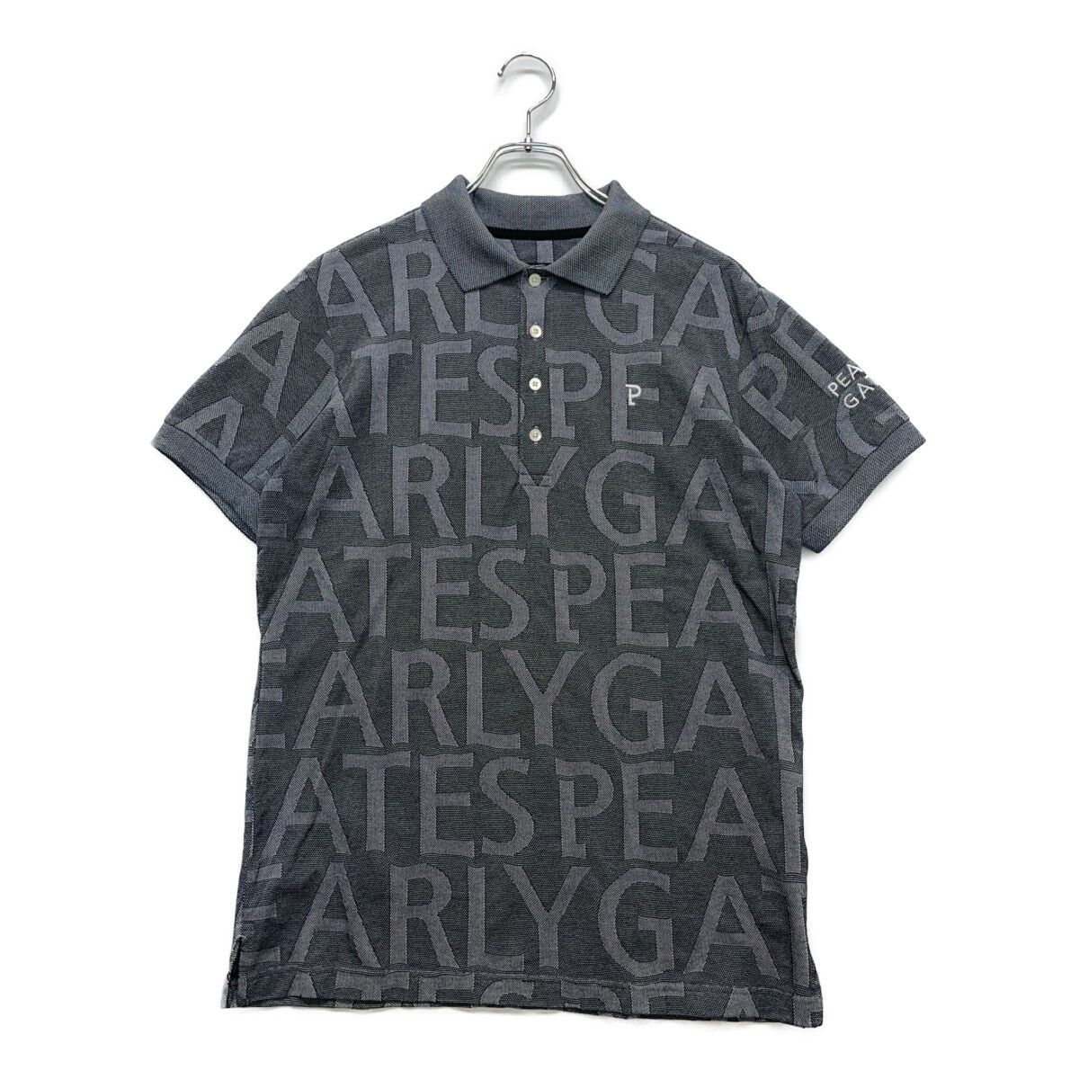 PEARLY GATES メンズポロシャツ ネイビー　サイズ5 ほぼ未使用品 PEARLY GATES ポロシャツ 「PEARLY GATES」Pe格子サッカー半袖