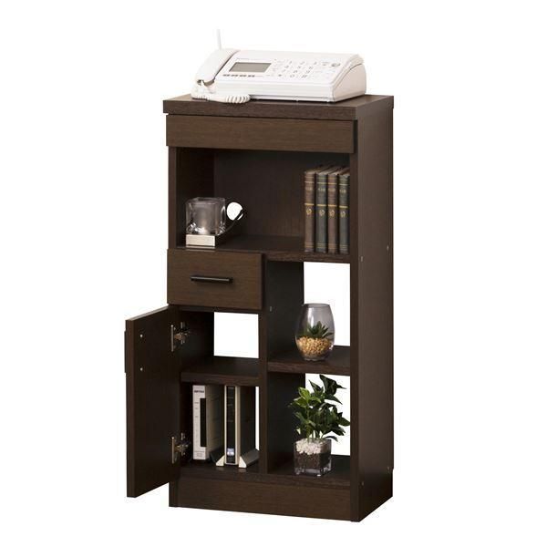 ルーター収納40（W40×D26.5×H80cm） ブラウン 【完成品】