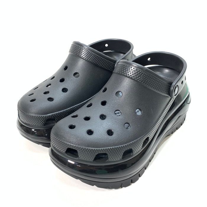 CROCS MEGA CRUSH CLOG 厚底 クロックス サンダル サイズ 24cm ブラック レディース 167-250426-gm-16-fuz