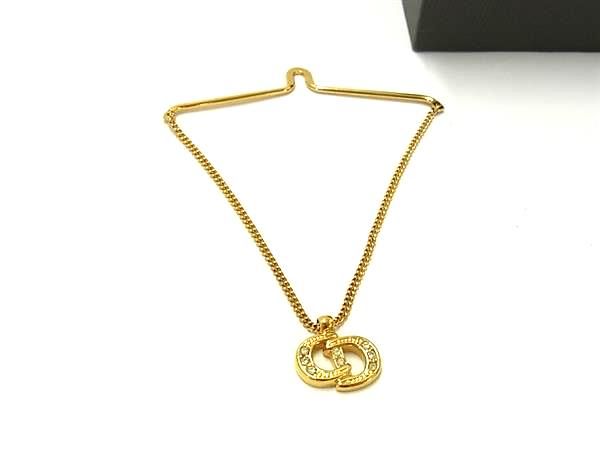 Christian Dior ラインストーン ブレスレット ゴールド Christian Dior ラインストーン付きゴールドカラーブレスレット