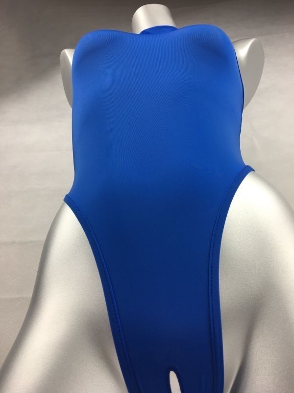 レオタード　ハイレグ　穴あき　光沢ブルー×シアーグレー レオタード ハイレグ 穴あき 光沢ブルー×シアーグレー