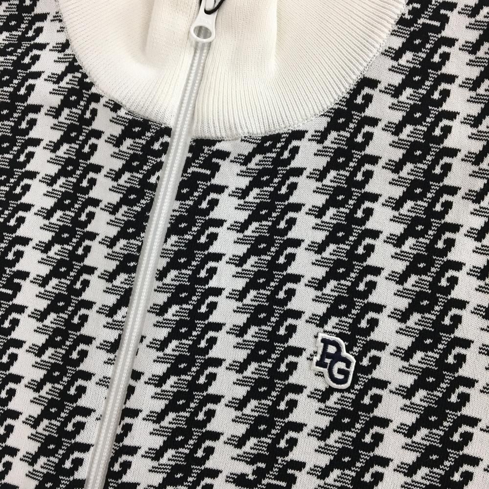 パーリーゲイツ セーター 白×黒 ロゴ総柄 コットン混 ニット メンズ 4