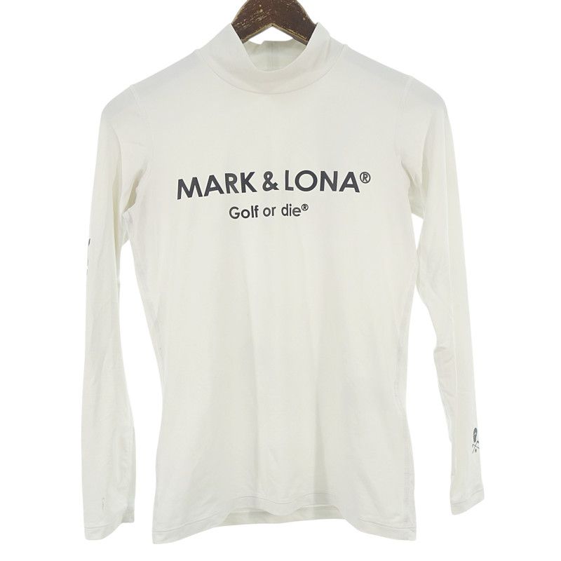 マークアンドロナ/MARKLONA GOLF ゴルフ ストレッチ モック ネック ロングスリーブ カットソー ホワイト  サイズ レディース38 51G25 ランクB  (中古) マークアンドロナ/MARKLONA GOLF ゴルフ ストレッチ モック
