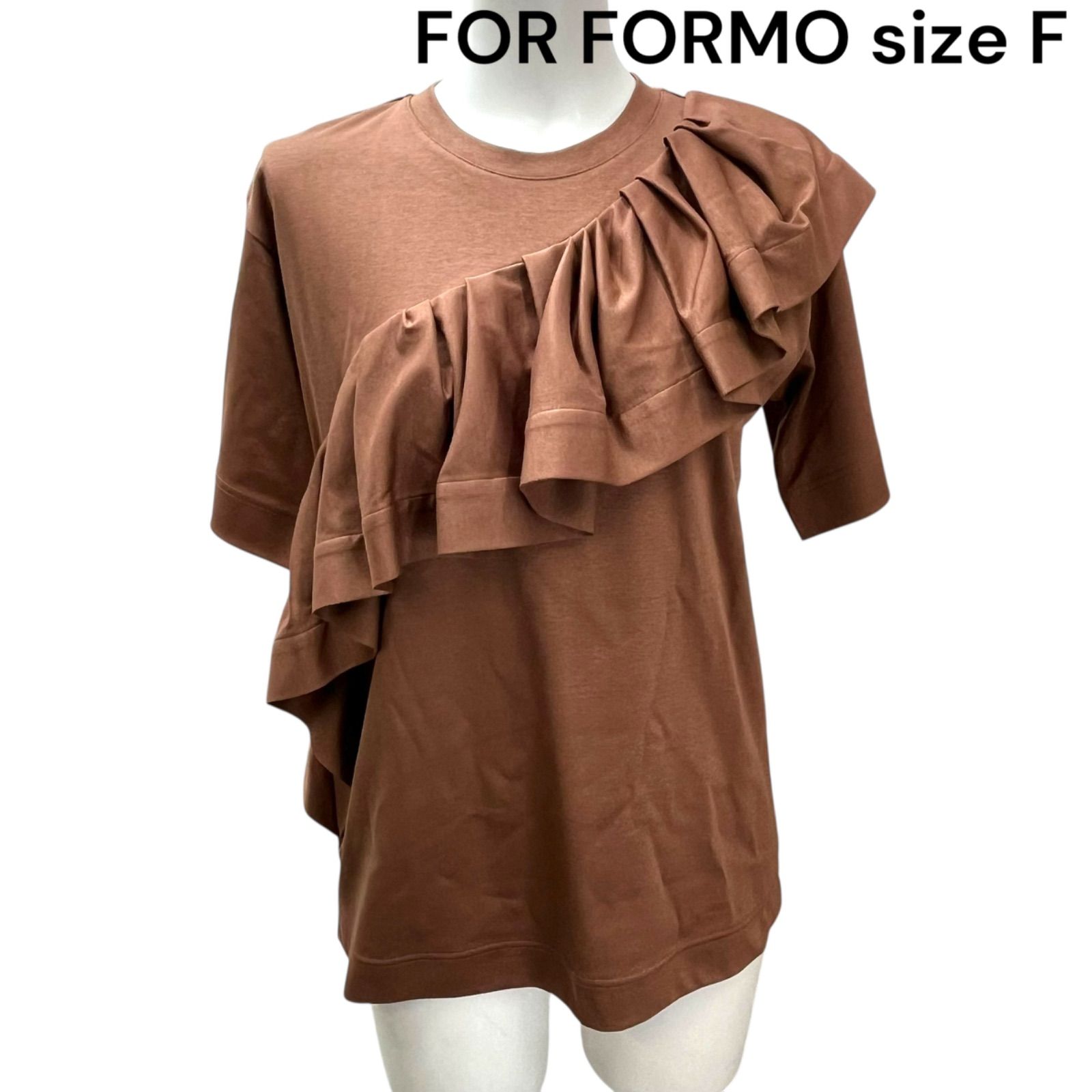 フォルフォルモ FOR FORMO フリル コットン Tシャツ カットソー サイズF レディース S5Q450