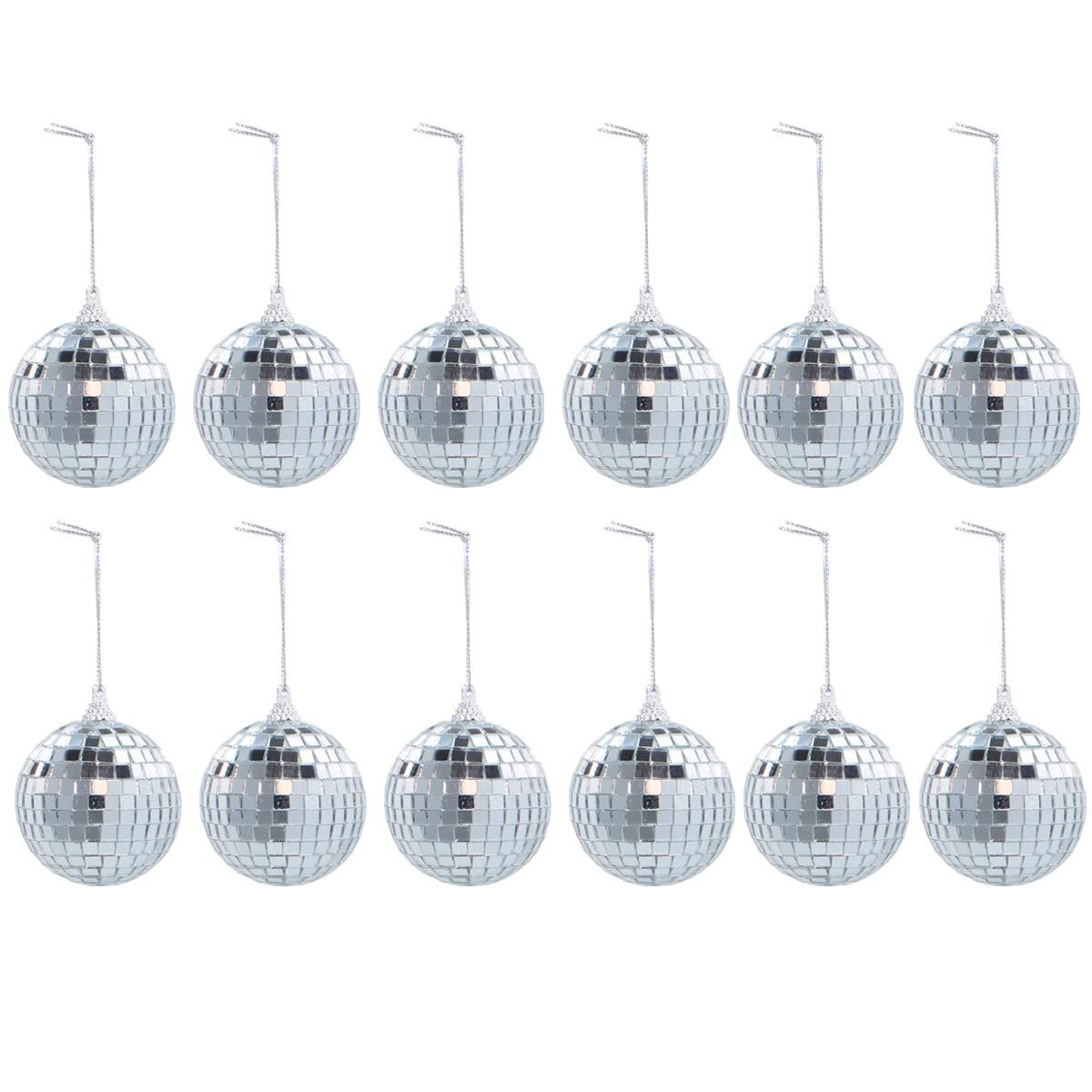 数量 ミラー ボール 6 cm オーナメント 個のミニ ボールまたは ツリー デコレーション セット ディスコ キラキラパーティー 飾り 正月飾りボール 12 ギフト ショッピング