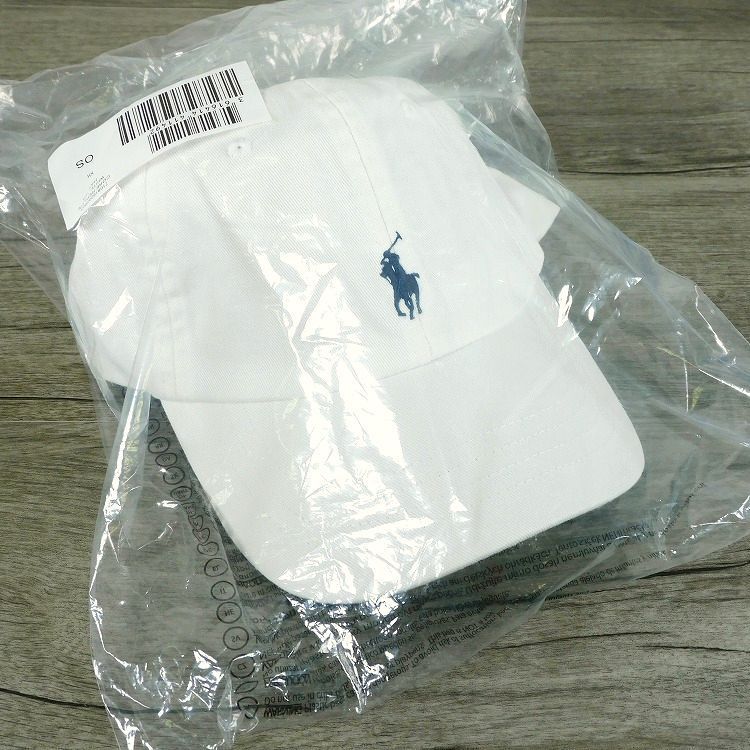 新品 ポロ・ラルフローレン キャップ 白 ONE SIZE コットンチノ