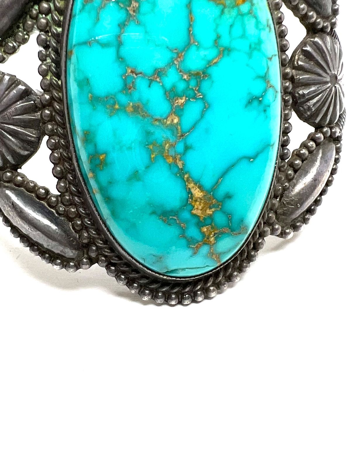 50s Vintage Navajo ビッグ ターコイズ シルバーバングル WWW_WOWDIGSITE_COM