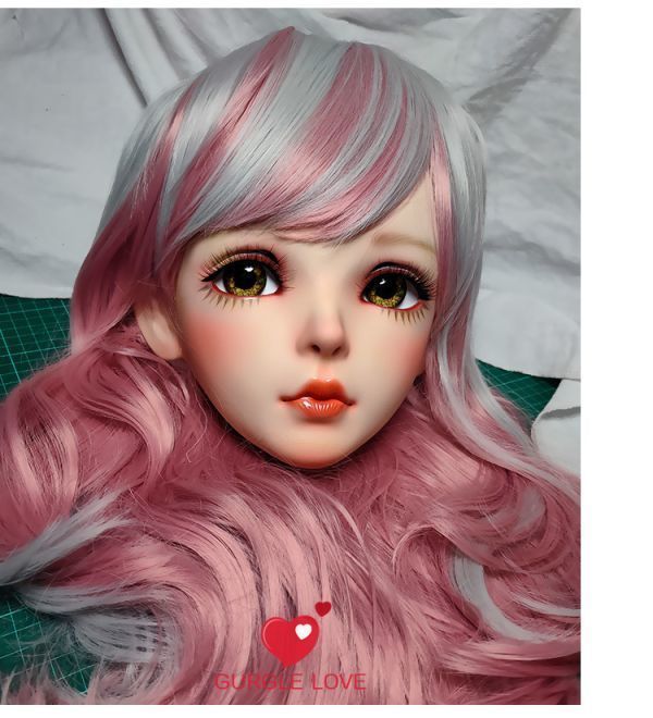 ハーフマスク ウィッグ付き 眼球付 青 樹脂製 コスプレマスク 着ぐるみ 美少女 ハーフマスク 眼球付き 紫 小陌 樹脂製 ヘッドロリータ人形