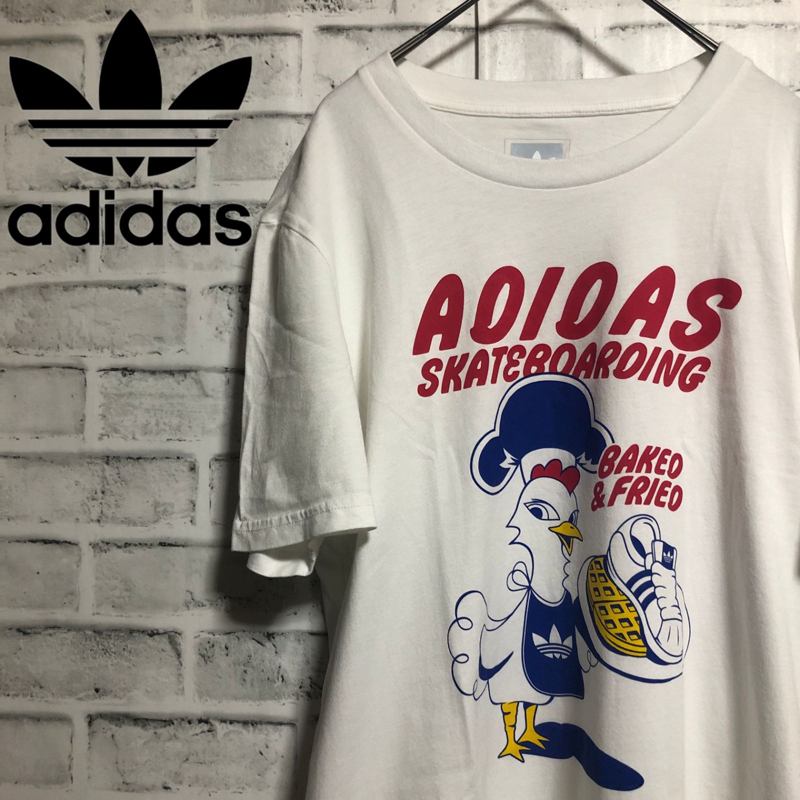 美品⭐️adidas Baked & Fried Tシャツ L ホワイト トレファイルロゴ