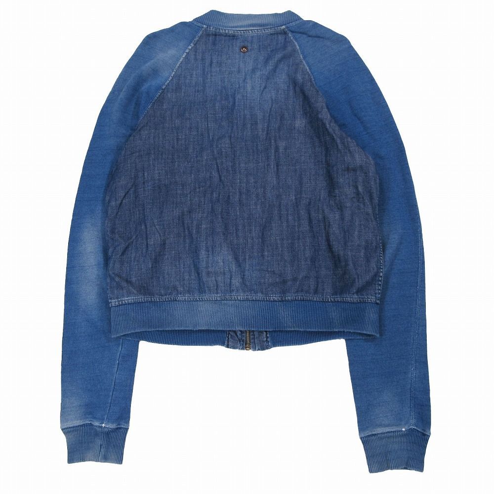 DIESEL デニムジャケット　MA-1 ブルゾン　インディゴブルー　Mサイズ DIESEL ディーゼル MA-1 ジャケット ブルゾン デニム スウェット
