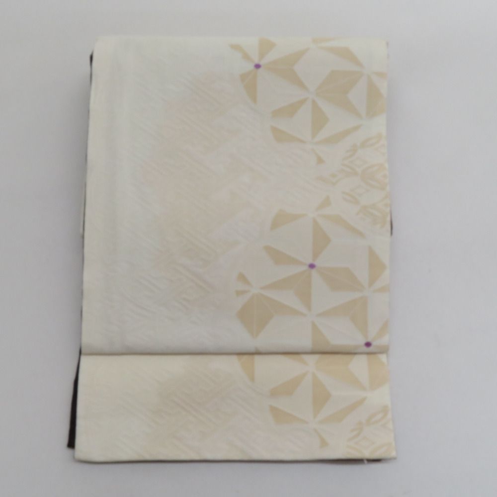 袋帯 正絹 洒落袋帯 華翔苑 スリーシーズンOK 証紙付き 金通三重織