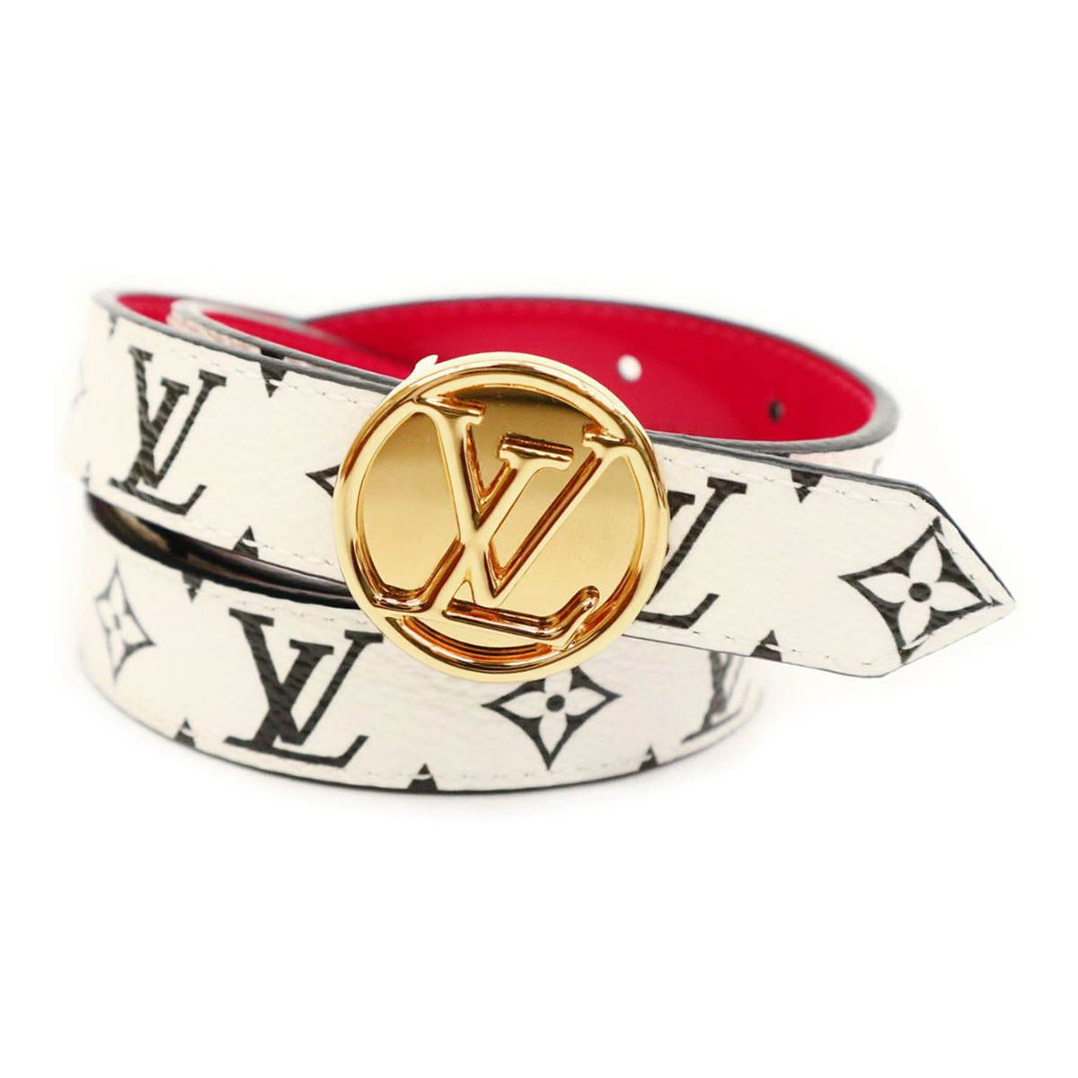 ルイヴィトン LV サークル リバーシブル レザー ベルト 8032 M0148 ユニセックス ホワイト ピンク LOUIS VUITTON  【アパレル・小物】 | www.innoveering.net