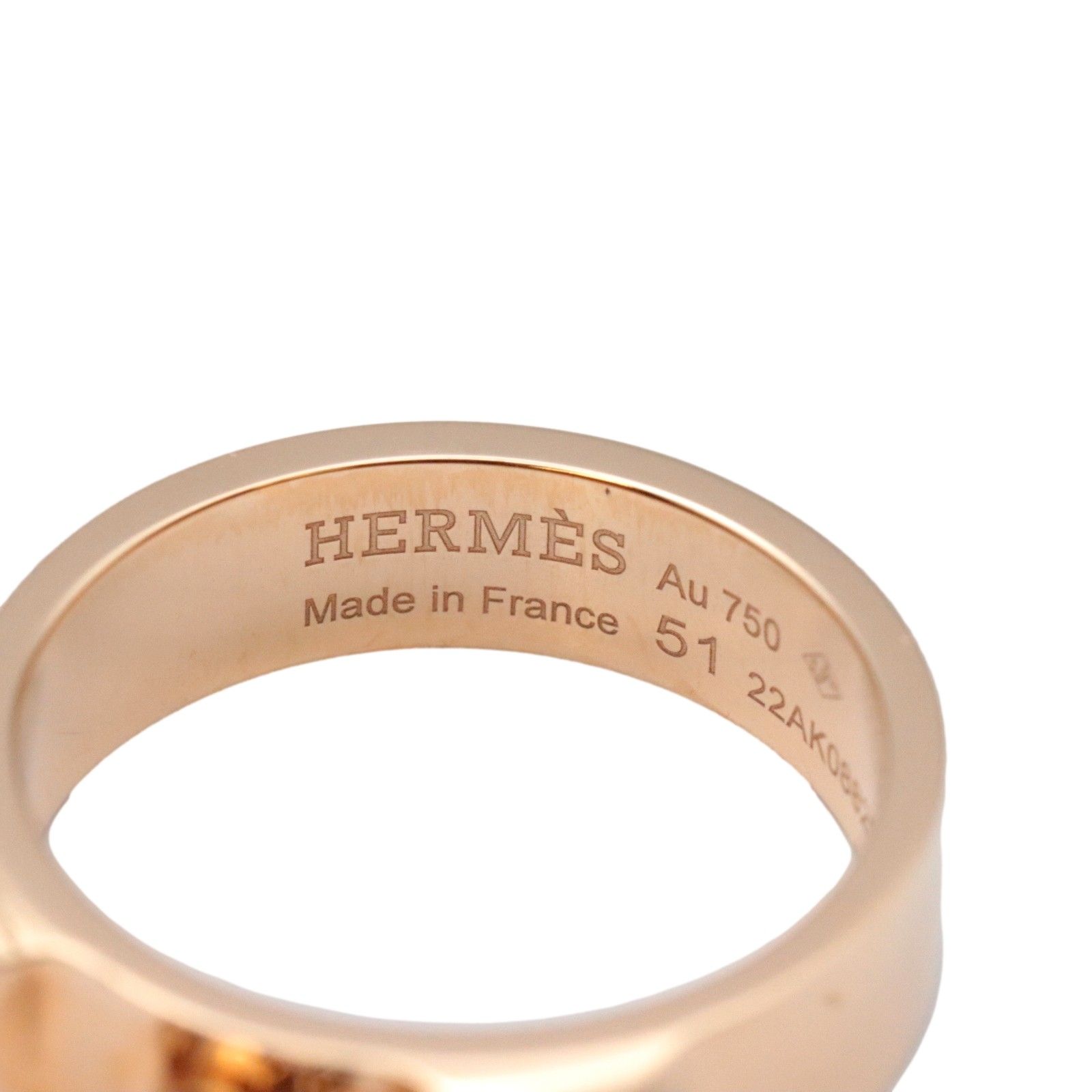 美品 エルメス コリエドシアンPM リング #51 11号 Au750 K18PG ピンクゴールド レディース 指輪 ジュエリー HERMES